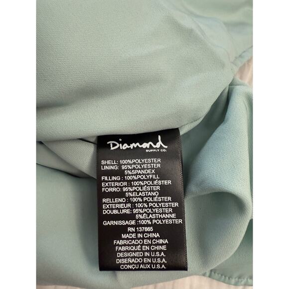 DIAMOND SUPPLY CO. Zircon Quilted Extended Bomber Women's Jacket in Mint Sz M - Picture 7 of 7